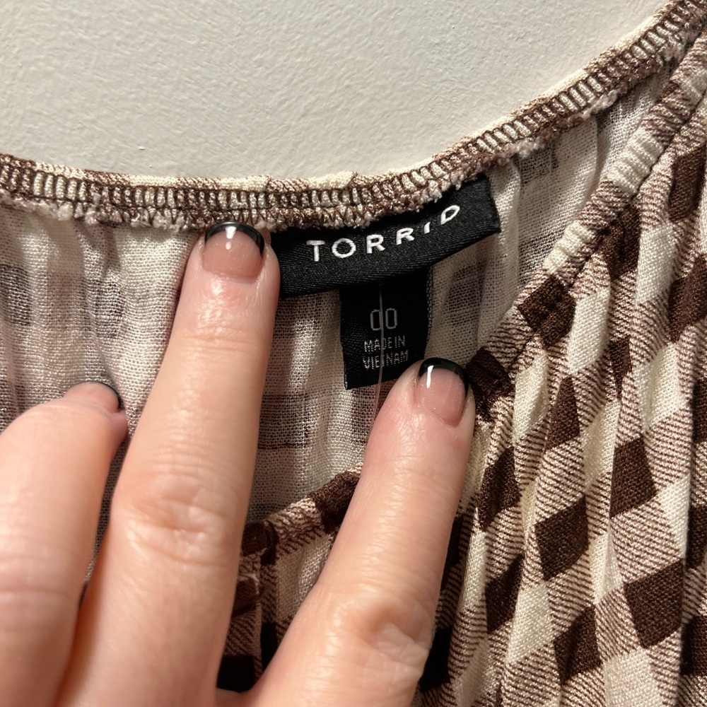 Torrid Mini Rayon Slub Button Front Skater Dress size 00 - Picture 6 of 10